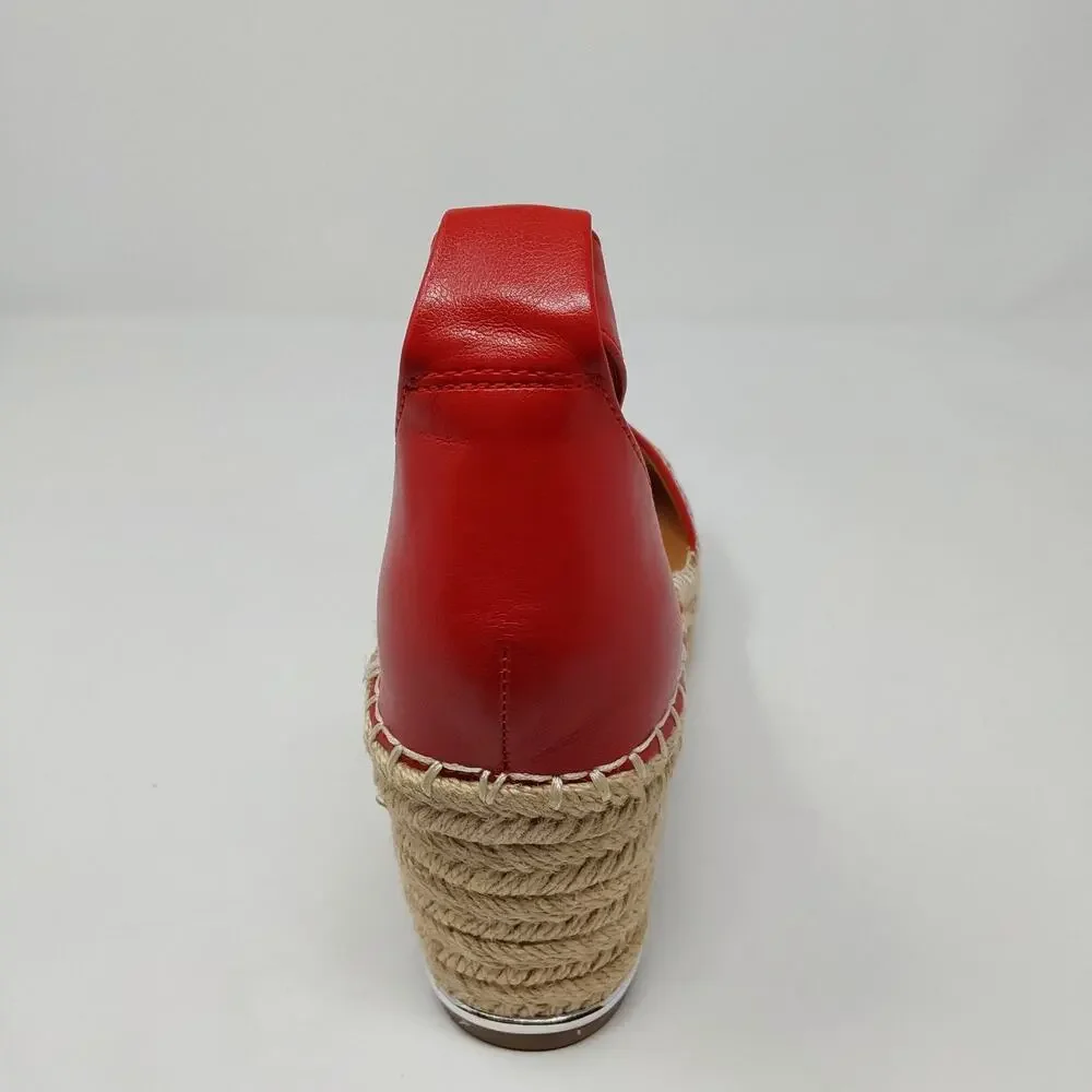 Dream Pairs Red Espadrille Wedge Sandals Ankle Strap Women's US 8 New